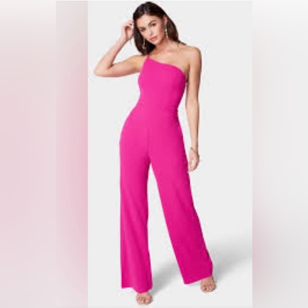 Elegant Fuscia one shoulder jumpsuit